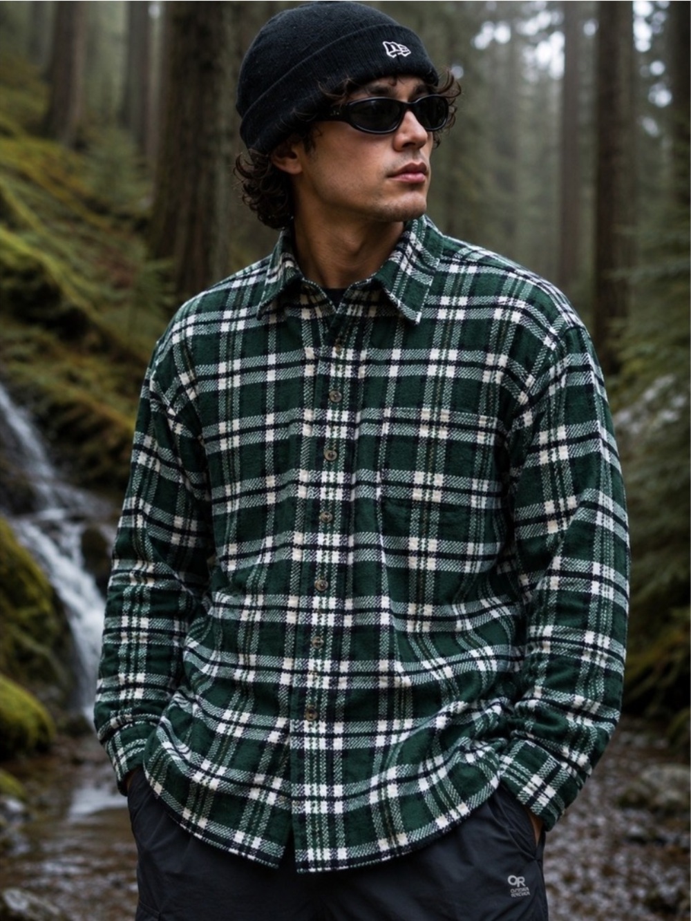 Goodfellow & Co Men’s Plaid Heavyweight Flannel - Green/White Size Medium NWT